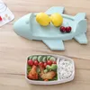 Cartoon Aircraft Shape Tableware Bamboo Fiber Plate Infant Tableware Toddle Children's Dividers Plate Child Gift Kids Cutlery 748 E3