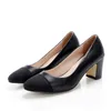 레이디스 스퀘어 발가락 loafer 여름 청키 펌프 여성 혼합 색상 얕은 작품 신발 유명한 브랜드 하이힐 2 톤 샌들 Femme 220601
