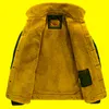 メンズジャケット冬のメンズフリースルーズコートコーデュロイジーンズジャケットとファーカラーファッションレトロ厚い暖かいデニムカウボーイ4xlmen's