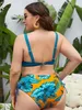 Kvinnors sexig modeswimsuit Swim Swimewear Swim Swiming Beachwear Tvådel himmelblå färgtryck plus storlek ingen bh underwire support sommar baddräkter bikinis