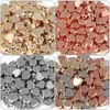 100pcs/lot Diy Loose Bead for Jewelry Bracelets Necklace Hair Ring Making Accessories Crafts Metal Love Heart Rose Gold Silver Color Kids Handmade Beads