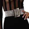 Cintura larga da donna di nuovo design di marca Cintura di moda con diamanti lucidi in cristallo Cintura da donna in vita di lusso in oro argento T200113
