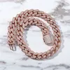 14mm 18/22 pouces plaqué or Bling CZ chaîne cubaine collier 7/8 pouces Bracelet Punk Hiphop bijoux pour hommes