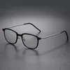 Partihandel lyxdesigner solglasögon för kvinnor fyrkantiga glas ramar affärsmän av hög kvalitet ren titanoptikal