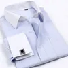 Men French Cufflinks Shirts New Men's Long Sleeve Brand Tuxedo Shirts Regular Fit French Cuff Dress Shirts For Men 201124