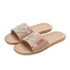 Suihyung 2022 Women Men Linen Slippers Summer Lovers Indoor Shoes Casual Flat Slides Ladies Embroidered Flax Belt Flip Flops1