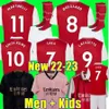 21 22 23 23 Smith Rowe Pepe Saka Sakcer JerseysファンプレーヤーバージョンOdegaard Thomas Martinelli Tierney 2021 2022 2023 No More Red Football Shirt Men Kids Kit Sets