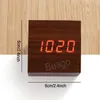 Wooden Mute Alarm Clock LED Smart Digital Bedside Alarms Clock Temperature Time Double Show Clocks Snooze Nightlight Calendar BH7236 TYJ