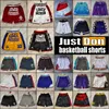 Team Basketball Just Don Short Sport Shorts Hip Pop Pants With Pocket Zipper Sweatpants Blue White Black Purple Men Stitched Size S-XXXL