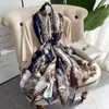 Женские модные длинные шелковые шарфы четыре сезона атласные пляжные полотенце роскошное принт 180x90 см Банданны Шары