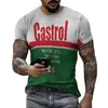 Été Castrol rétro impression 3D hommes t-shirt rue à la mode ONeck manches courtes surdimensionné t-shirts hauts amples t-shirts hommes vêtements 220607