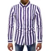 Camicia casual da uomo Camicia a righe a vita bassa slim fit Camicia da uomo a maniche lunghe formale Camicia da uomo Streetwear Camisa Masculina sociale L220704