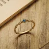Luxo R530 Ringos de casamento jóias Novo estilo fino anéis quadrados azuis finos para mulheres cor de ouro branca rystal size259a