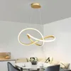 Pendant Lamps Modern LED Ceiling Chandelier For Living Room Dining Bedroom Curve Design Kitchen Lights Gold Luster Hanging LampPendant