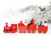 Christmas Decorations Navidad Wooden Train Ornament Decoration For Home Santa Claus Gift Noel 4 Knots 2022 Year Xmas DecorChristmas