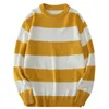 Men's Sweaters Plus Size 8xl Men's Sweater Stripe Pullovers Long Sleeve Men Striped Jumpers Knitted Male Fashion Chinese StreetwearMen's