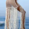 Вязаная нижняя часть бикини с кисточками, пляжная накидка, платье, женская одежда с завязками, купальный костюм V2366 220524