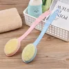 Brosses de bain pour douche arrière, Double face humide ou sèche, manche spécialement Long, exfoliante pour la peau pour hommes et femmes