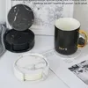 6st Coaster Artificial Leather Marble Drink Coffee Cup Mat Easy to Clean Placemats Round Tea Pad Table Holder 220627