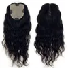 13x15cm Clip in Slik Base Top ondulati Topper per capelli umani per donna Parrucchino nero naturale 150% densità