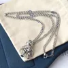 Fashion Necklace 3D Stereo Can be twisted Astronaut Space Robot Letter Fashion Silver Metal Waist Chain Pendant Accessories With Box