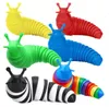 Fidget Toy Slug Party artikulerade flexibla 3D-snigelfogar CULLED Lindra stress Anti-Angiety Sensory Toys For Children Aldult 0813