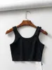 sexy women summer crop tops sleeveless short cotton u collar knitted bar 220607