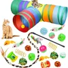 Pet Cat Toys Mouse Shape Balls Kitten Love Pet Interactivoy 20 Set Cat Tunnel Funny Cat Stick Mouse Supplies Value Bundle 220510