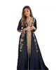 Black marocchino Kaftan abiti da sera maniche lunghe modello di pizzo modello ricamo caftano medio oriente promuove abiti formali abiti