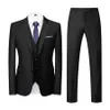 Najnowsze projekty Płaszcz Spodnie Biznes Męski Klasyczny garnitur Dark Grey Formalne Męskie Garnitury Wedding Wear Male Blazer Groom Tuxedo 3 sztuki