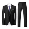 2022 Classic Royal Blue Business Uomo Abiti 3 pezzi Terno Masculino Slim Fit Smoking da sposo per uomo Wedding Groomsman Blazer + Pant + Vest