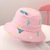 Children Bucket Hats Kids Stingy Brim Hat Animal Stars Floral Printing Fisherman Beach Sun Cap Folding Caps RRB14696