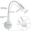 Topoch سرير الجانب الجدار الجدار الإضاءة مصابيح التبديل على / قبالة مات أسود / فضي الصمام 3W AC100-240V التركيز عدسة لدراسة العمل عرض الاتحاد الأوروبي لنا