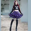 Japon Harajuku Kızlar Mor Ekose Pileli Etekler Gotik Punk Tatlı ITA Kek Mini Etek Balo Kadın Kawaii Kısa Etekler 220401