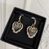 Créateur de mode perle chaîne boucles d'oreilles pour femmes marque de luxe lettre géométrique cerceau or et argent2