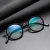 Solglasögon designers Pure Titanium Optical Recept Eglasses Frame Women High Quality Acetate Glasses Retro Round Eyewear Men