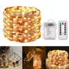 Strings LED Fairy Lights Battery bediende 10m 100 LED String Remote Control Timer Twinkle 8 Modes Party Kerstlichting Ledled