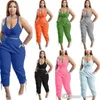 Women Plus Size Clothing Designers Tracksuits Two Piece Pants Outfits Sexy Tank Top Bandage Sweatpants Suit 4XL 5XL