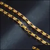 4Mm Box Chains Necklace 18K Gold Plated Men Hip Hop Jewelry Gifts Necklaces For Women 20 Inches Luxury Fashion Accessories With Drop Deliver