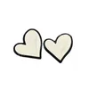 Elegant White Black Cute Heart Stud Earrings Girl Women Korean Style Jewelry Female Vintage Big Love Earring Girls Gifts