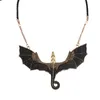 Colares pendentes punk jóias góticas retro antigo colar de dragão de ouro preto preto pterossauro charme de gabinete de presente de gotas de presente shippen211u