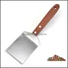 أدوات المعجنات الخبز Bakearware Barking Bar Home Garden Newstainless Steel Steak Spata Pancake Scraper Turner Grill Beef Pizza Pizza