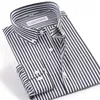 Chemises habillées pour hommes Chemise rayée à manches longues Quatity Design sans poche Slim Fit Casual Button Down Coton facile d'entretien