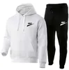 Two Piece Set Casual Fleece Tracksuit Kvinnor Vinterkvinnors uppsättningar överdimensionerade huva långärmad hoodie sportbyxor lady kostym märke logotyp