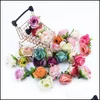 Decorative Flowers Wreaths Festive Party Supplies Home Garden 10Pcs Wedding Bride Holding Silk Roses Head Christmas Decorations For Diy Gi