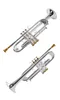 LT180S-37 Tromba Autentica Doppia Placcata Argento B Bemolle Tromba Professionale Top Strumenti Musicali Ottone Bugle Bb Trumpete FRE