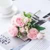 Ghirlande di fiori decorativi Peonia di seta rossa Rosa artificiale Matrimonio Casa Decorazioni fai da te Grande bouquet di alta qualità Accessori in schiuma Artigianato Bianco