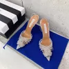 Season Shoes New Aquazzura Pumps Gatsby Sling 105 Clear Pvc Party Sandals Stiletto Heel Crystals Knot Italy6821672