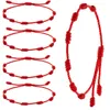 Charm-Armbänder, handgefertigt, Vintage, sieben Knoten, rot, glücklich, geflochten, blau, böser Anhänger, Armband für Damen und Herren, Amulett, Erfolg und WohlstandCharm