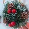 Decorações de Natal Bola de visco natural Flores secas Decoração de inverno Partido de árvore da árvore Ornamento de espuma Pinecone de plástico 10cmchristmas